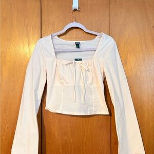 Wild Fable Cream Long Sleeve Crop Top Occasion